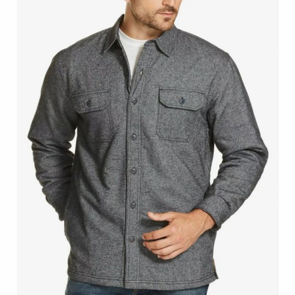 Weatherproof Gray Button-Up Fleece Shirt/Jacket/Co